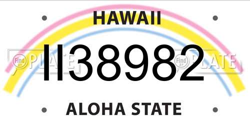 II38982 Hawaii License Plate