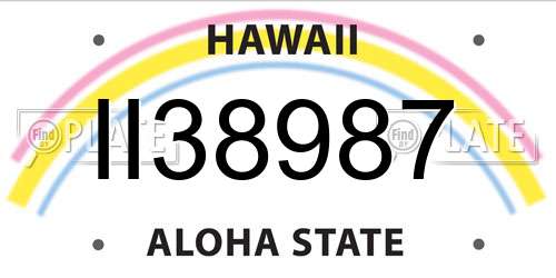 II38987 Hawaii License Plate