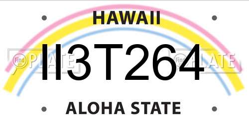 II3T264 Hawaii License Plate