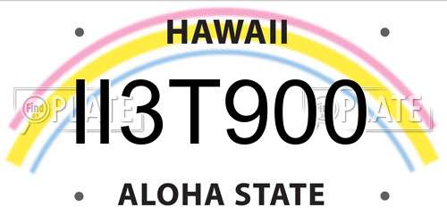 II3T900 Hawaii License Plate