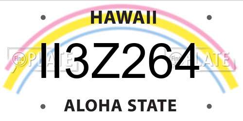 II3Z264 Hawaii License Plate