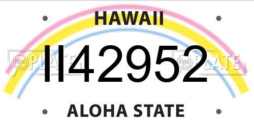 II42952 Hawaii License Plate