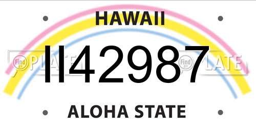 II42987 Hawaii License Plate