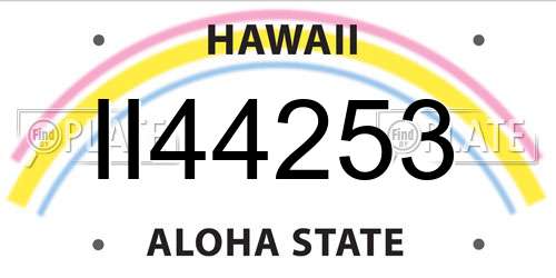 II44253 Hawaii License Plate