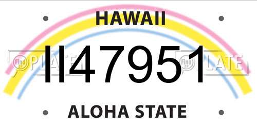 II47951 Hawaii License Plate