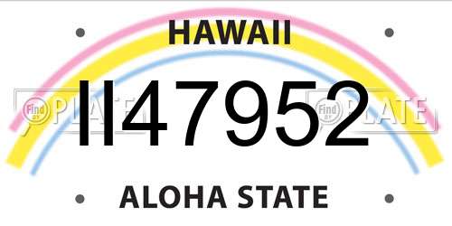 II47952 Hawaii License Plate