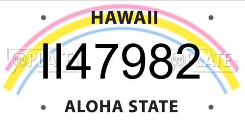 II47982 Hawaii License Plate