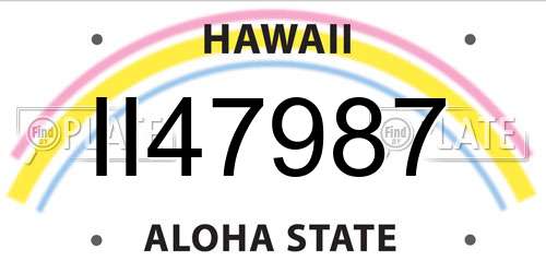 II47987 Hawaii License Plate