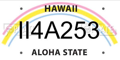 II4A253 Hawaii License Plate