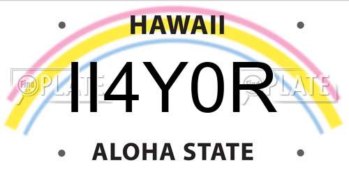 II4Y0R Hawaii License Plate