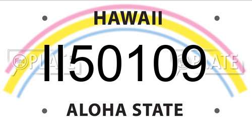 II50109 Hawaii License Plate