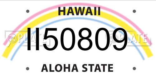 II50809 Hawaii License Plate