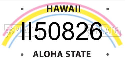 II50826 Hawaii License Plate