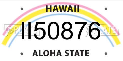 II50876 Hawaii License Plate