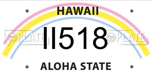 II518 Hawaii License Plate