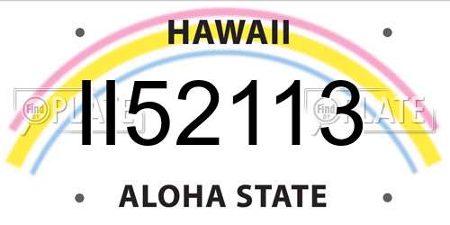 II52113 Hawaii License Plate