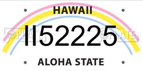 II52225 Hawaii License Plate