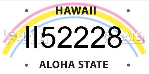 II52228 Hawaii License Plate