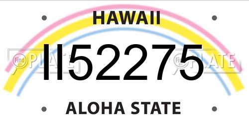 II52275 Hawaii License Plate