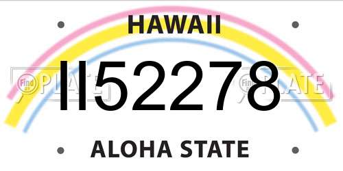 II52278 Hawaii License Plate