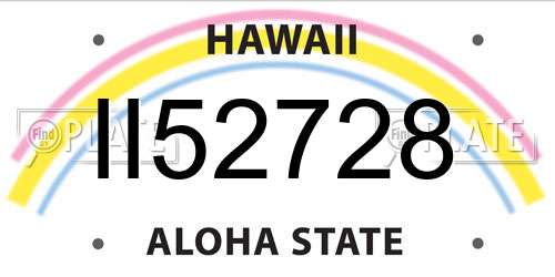 II52728 Hawaii License Plate