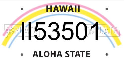 II53501 Hawaii License Plate