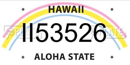 II53526 Hawaii License Plate