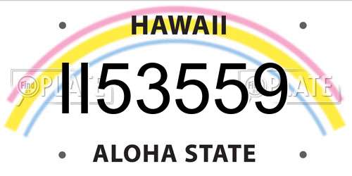 II53559 Hawaii License Plate