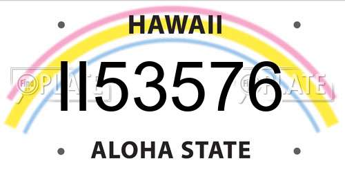 II53576 Hawaii License Plate