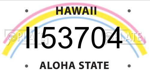 II53704 Hawaii License Plate
