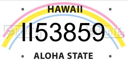 II53859 Hawaii License Plate