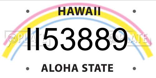 II53889 Hawaii License Plate