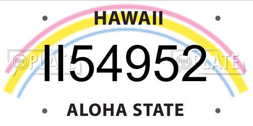 II54952 Hawaii License Plate