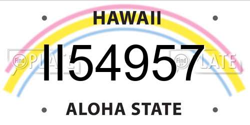 II54957 Hawaii License Plate