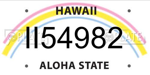 II54982 Hawaii License Plate