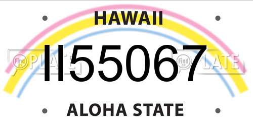 II55067 Hawaii License Plate
