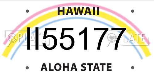 II55177 Hawaii License Plate
