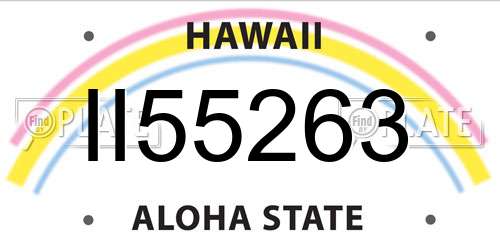 II55263 Hawaii License Plate