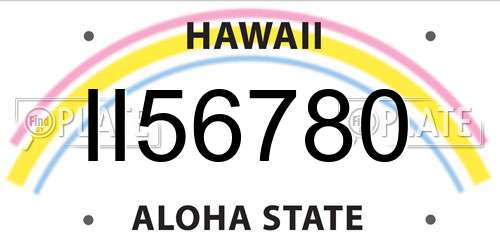 II56780 Hawaii License Plate