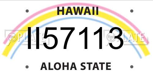 II57113 Hawaii License Plate