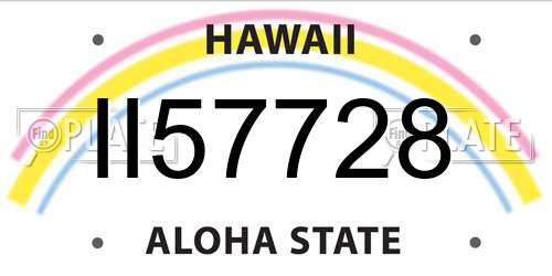 II57728 Hawaii License Plate