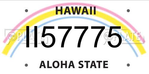 II57775 Hawaii License Plate