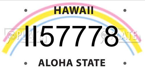 II57778 Hawaii License Plate