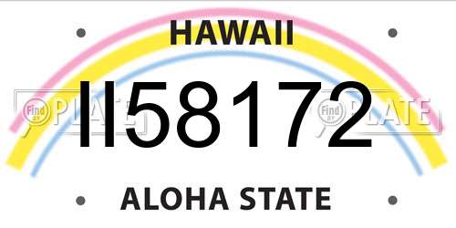 II58172 Hawaii License Plate