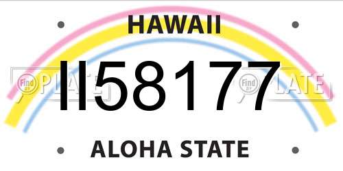 II58177 Hawaii License Plate