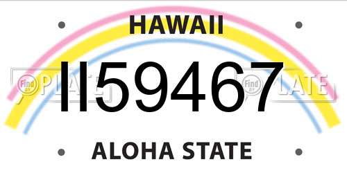 II59467 Hawaii License Plate