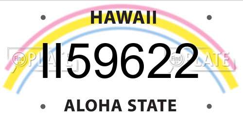 II59622 Hawaii License Plate
