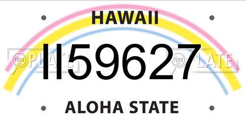 II59627 Hawaii License Plate