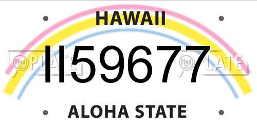 II59677 Hawaii License Plate