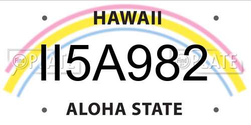 II5A982 Hawaii License Plate